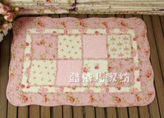   Floral Cotton Quilted Bath Bathroom Kitchen Door Floor Rug Mat I