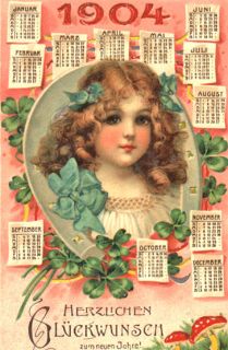RARE Collectible 1904 Frances Brundage HTL New Year Date Postcard Hold
