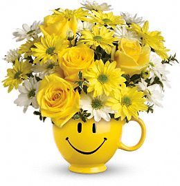 Teleflora Be Happy Bouquet Mug Flower Delivery