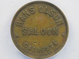 Hans Olson Saloon, Caliente, Nevada Trade Token