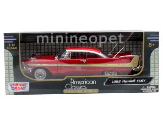 MOTORMAX AMERICAN CLASSICS 1958 58 PLYMOUTH FURY 1/18 DIECAST RED