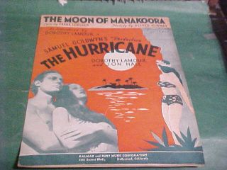 1937 The Moon of Manakoora Sheet Music Frank Loesser