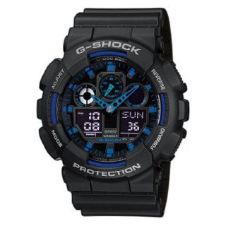 New Casio G Shock Black ANA Digi World Time Mens Watch GA 100 1A2