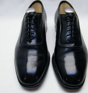 Mens Vtg Johnston and Murphy Frank Bros Blk Leather Oxford Dress Shoes