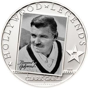  2010 5$ Hollywood Legends 25g Silver Coin Clark Gabel MINTAGE 2500