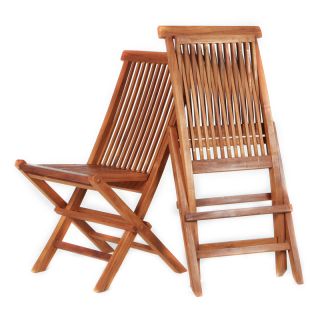  Solid Plantation Teak Folding Dining Chairs In Outdoor Patio Furniture