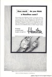 1954 Hamilton Watch 2 Vintage Print Ads It Means So Much More to Give