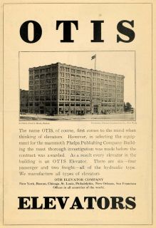 1908 Ad Otis Elevator Phelps Publishing Co Building Original