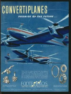 Foote Bros JUNE 1953 CONVERTIPLANES Aviation Original Print Ad