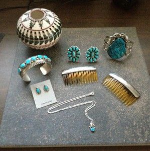 Amazing Traditional Navajo Sterling Silver & Turquoise Jewelery