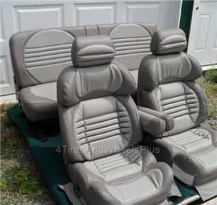 New Custom Gray Leather Seats Ford F250 F350 F450 F550 Van Dodge RAM