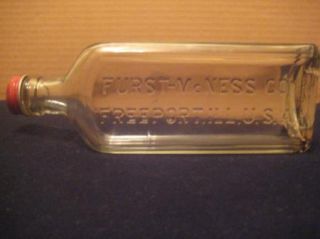 Vintage Furst Mcness Co Freeport Ill USA Glass Bottle