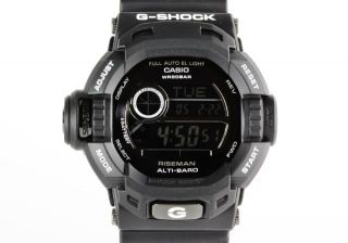 Casio G Shock Mens Limited Edition All Black Solar Riseman G9200BW 1
