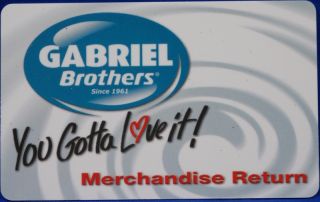 GABRIEL BROTHERS Merchandise Credit / Gift Card $70.58