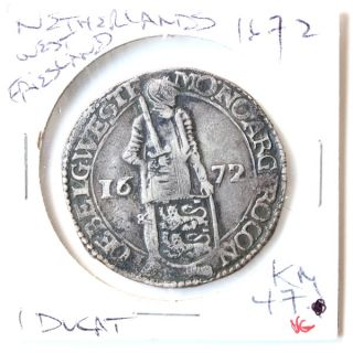 1672 ducat 873 silver west friesland netherlands