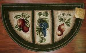  Kitchen Rug Mat Green Washable Mats Rugs Fruit Grapes Pears