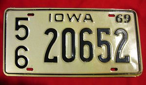   NAGEL ERA 1969 STATE OF IOWA LICENSE PLATE GREAT FOR YOUR HAWK CAVE