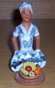 Frazier Ceramic Jamaica Pottery Woman Ackee Figurine