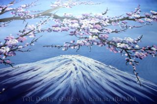 60 Japanese Cherry Blossom Snow Fuji Original Modern Abstract Art Oil