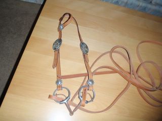   Racing Horse Headstall Frances Gauthier O Ring Snaffle Leather Reins