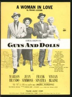 Guys and Dolls 1955 Woman in Love Frank Sinatra Movie Vintage Sheet
