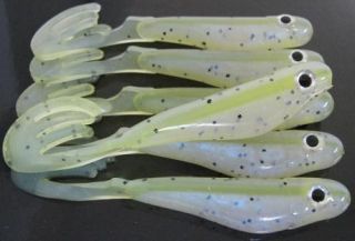 Hand Made 3 5 Swim Bait Chartreuse Glimmer A Rig Baits 5 Pack