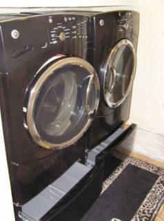 GE Adora Washer Dryer with Pedestals Black