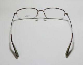 New Oliver Peoples Garrick 52 17 140 Matte Brown Semi Rim Eyeglasses
