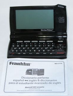 Franklin Electronics BES 2170 Speaking Spanish English Dictionary