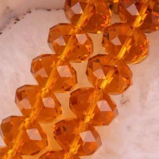 72pcs 6x8mm Orange Swarovski Crystal Gemstone Loose Beads