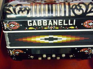 Gabbanelli Button Accordion EAD Solid Black Décor with Swarovski