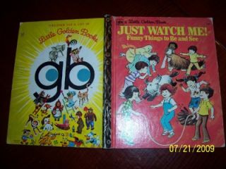 LITTLE GOLDEN BOOK rare Just Watch Me #473 SYDNEY Funny Things to be