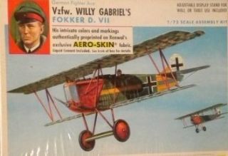 Renwal Willie Gabriels Fokker D. VII 1/72 Model Kit   Sealed!