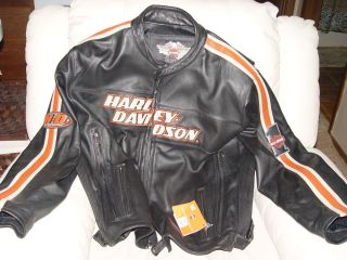 New Harley Davidson Mens 3XL Black Leather Torque Jacket 98114 06VM