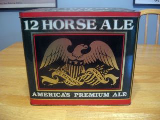 GENESEE 12 HORSE ALE STORAGE TIN FROM THE 1970S