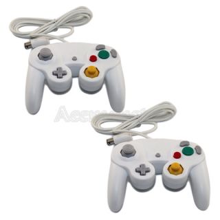 New Lot 2 White Game Wired Controller for GameCube GC Wii Free