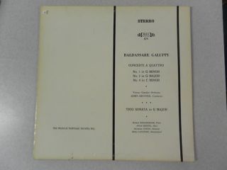 Baldassare Galuppi Concerti A Quattro Classical LP, MHS 874