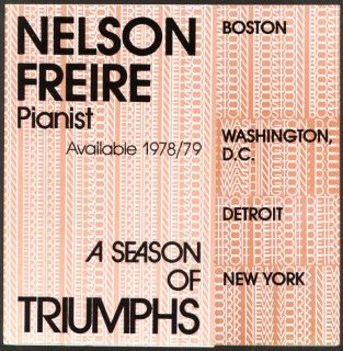 Pianist Nelson Freire Concert Solicitation 1978 9 Flyer