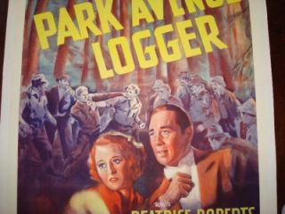 Park Avenue Logger George OBrien Original Movie Poster Linen Backed