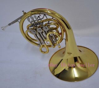 Approved Military Band BB French Horn 3 Keys Gold w Case