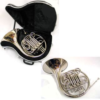  Durand Silver Bb F Double French Horn w Case Mouthpiece Warranty