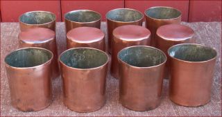 Set of 12 Baking Timbales Mold French Tinned Copper Professional Chef
