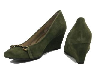 french sole style drifter olive suede leather wedge pump heel height