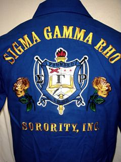 Blue Sigma Gamma Rho Racing Style Emboridered Jacket S