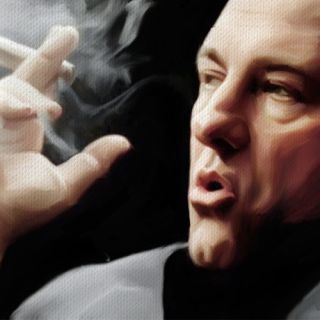 Tony Soprano with Cigar James Gandolfini Painting Canvas Art Giclee