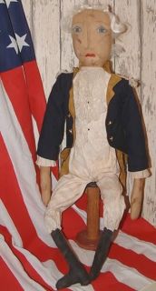 Primitive Americana Folk Art George Washington Doll Pattern * The