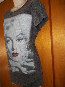 Sexy Hollywood Gena Retro Gray Marilyn Monroe Tunic Tee Shirt Top XXL