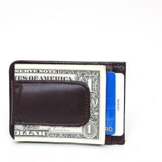 Mens Leather Money Clip Slim Front Pocket Wallet Magnetic ID Credit