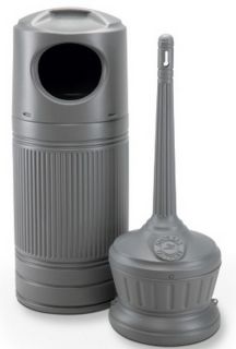 New Littermate Commercial Outdoor Trash Can & Smokers Ash Tray Combo