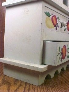 Vintage Fruit Stencils on Wooden Country Cupboard Cute